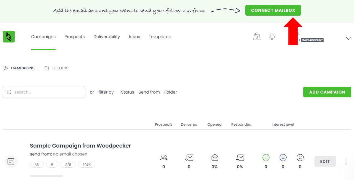 Connect a mailbox to Woodpecker 