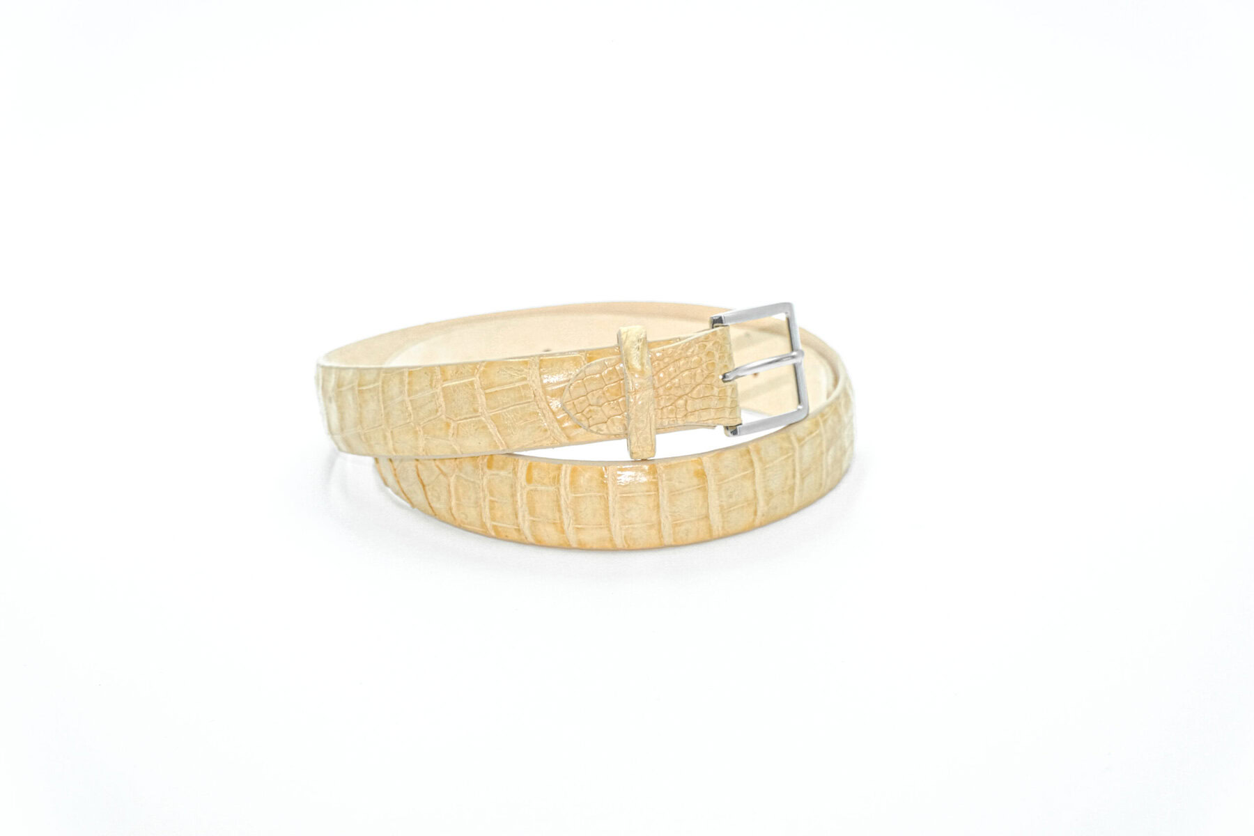Ceinture crocodile beige