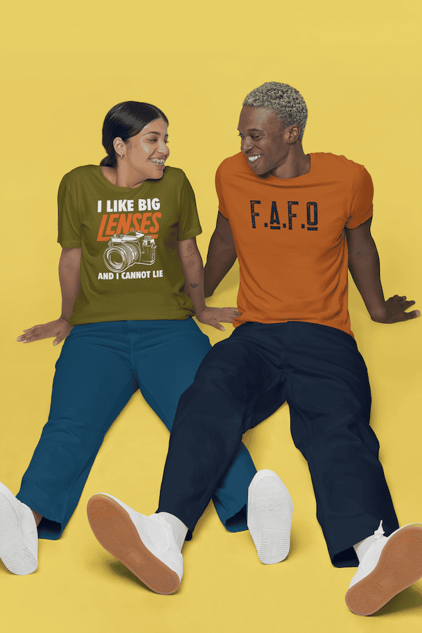 IPQ Apparel meme t-shirts male and female model