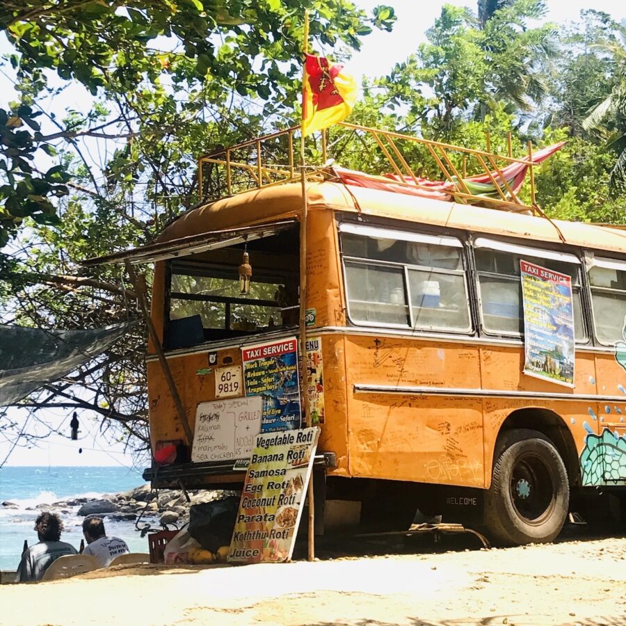 Orange Bus Hiriketiya Sri Lanka