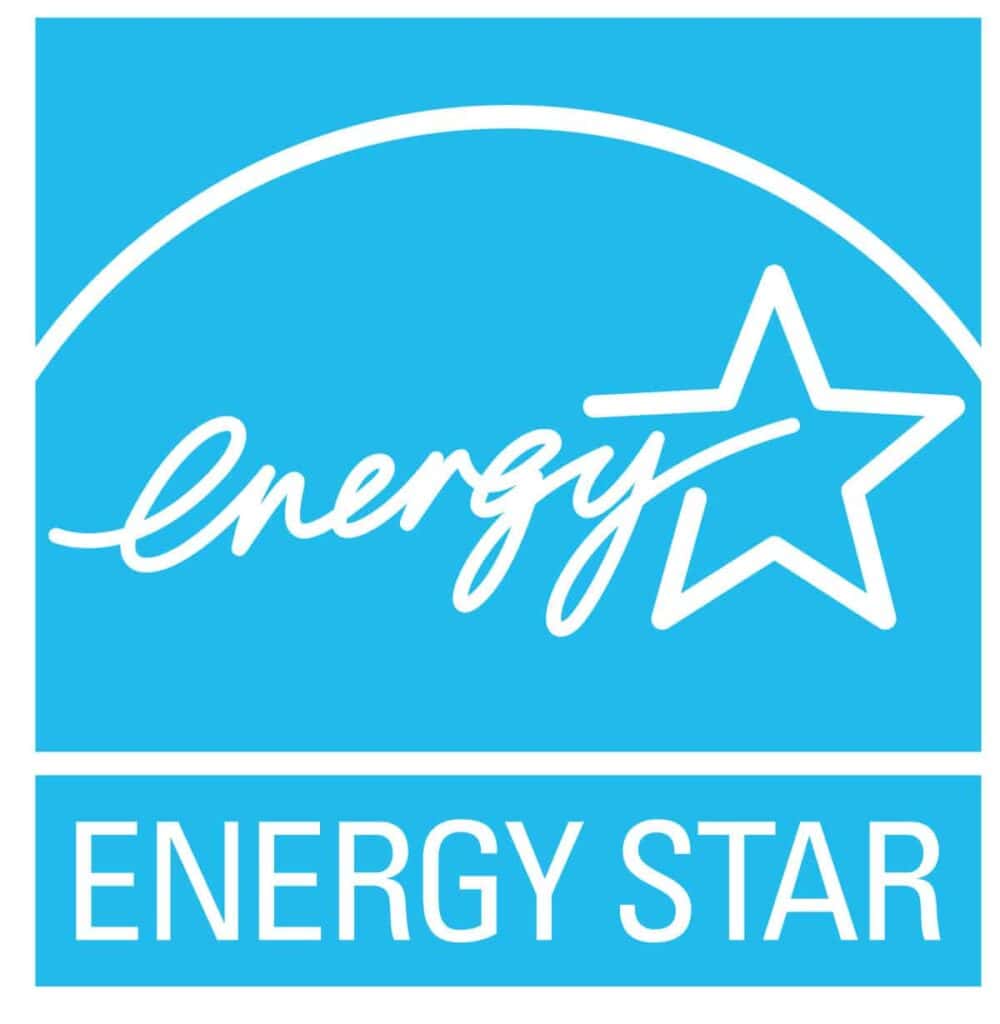 Blue and white ENERGY STAR logo featuring the word "energy" in script with a star symbol, highlighting energy efficiency, and "ENERGY STAR" in capital letters at the bottom.