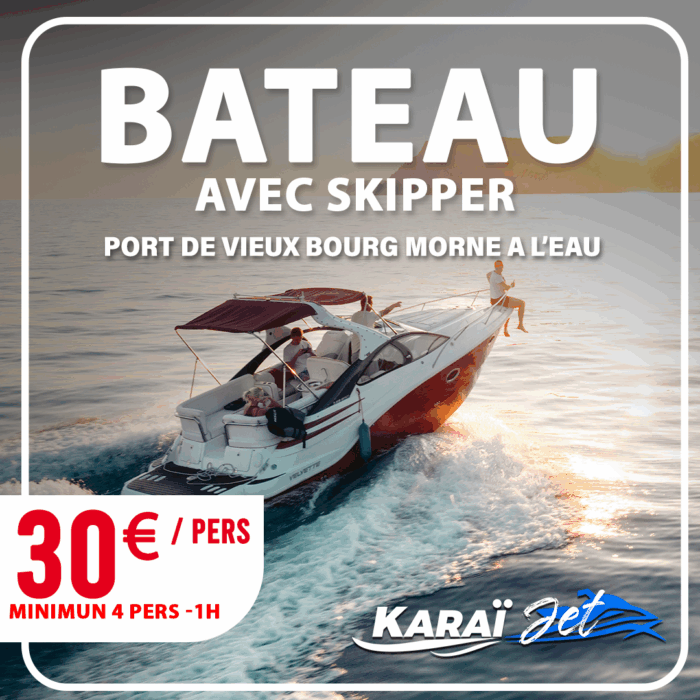 Excursion bateau Guadeloupe KaraïJet, Grand Cul-de-Sac Marin, Location de bateau 1 heure KaraiJet Guadeloupe