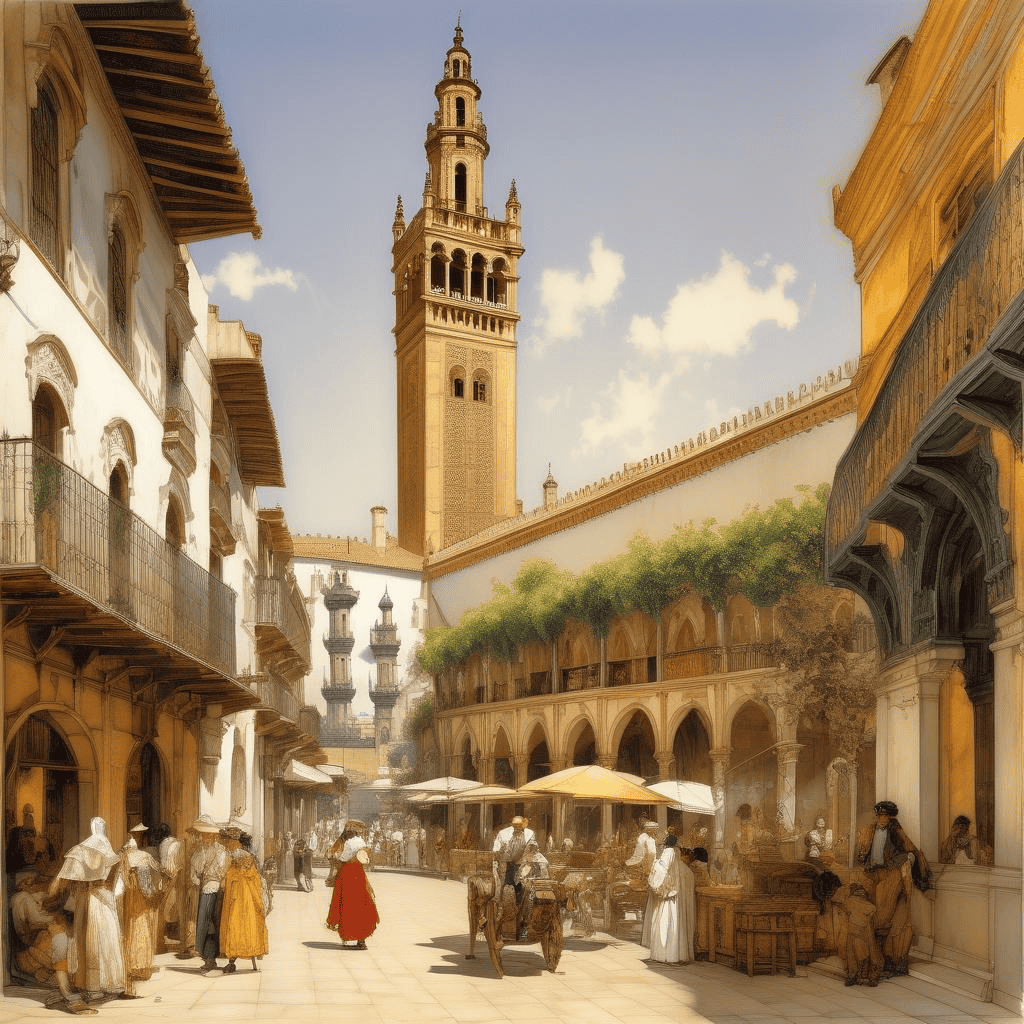 Giralda. Seville. Grabado And Plancha De Acero – John Frederick Lewis