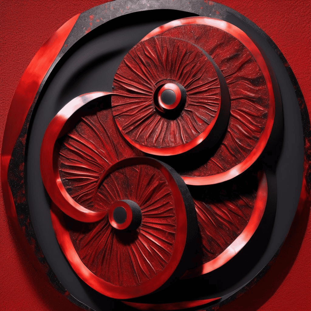 Triple Disk Red Metal Flake – Black Edge