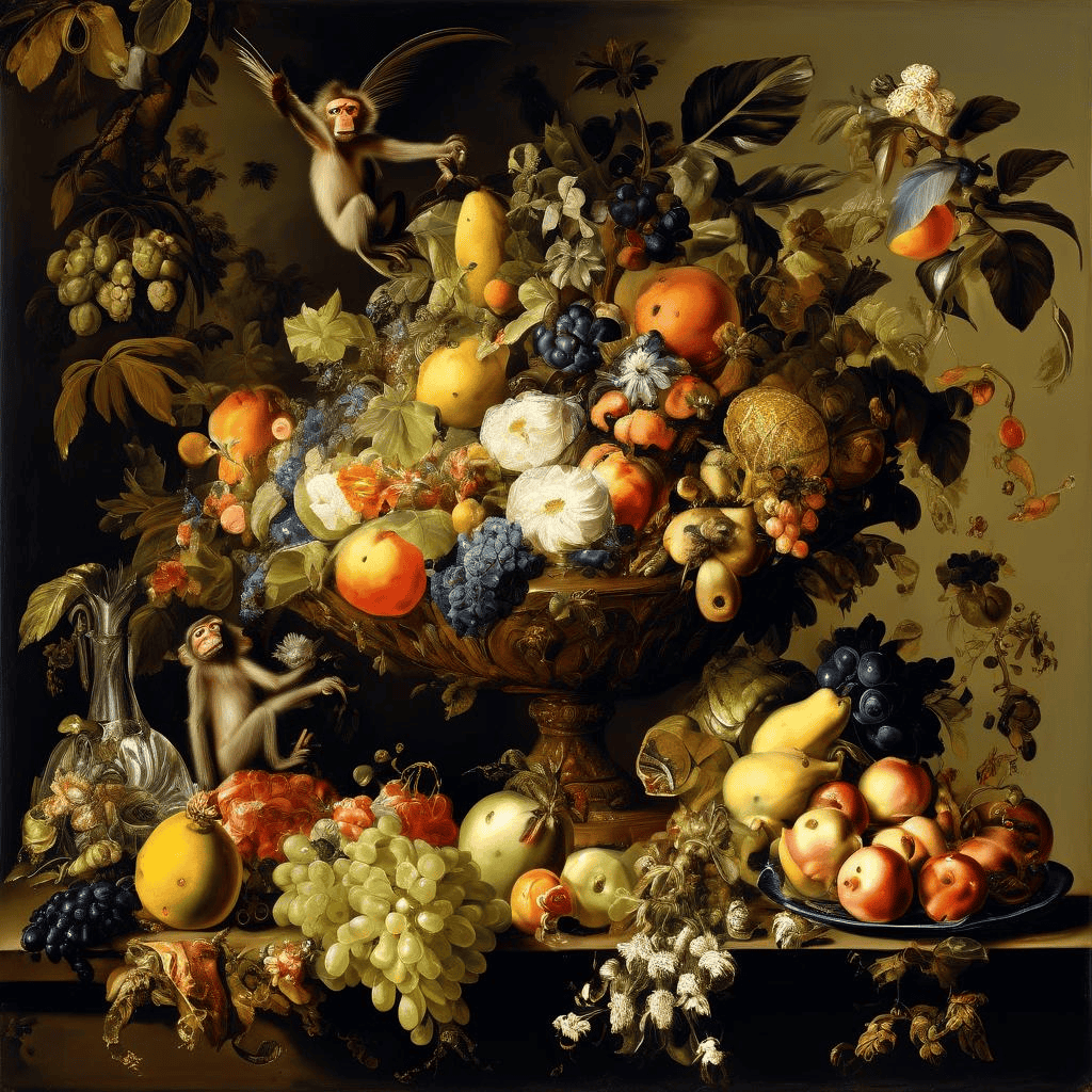 A Monkey Among Fruit – Frans Snyders