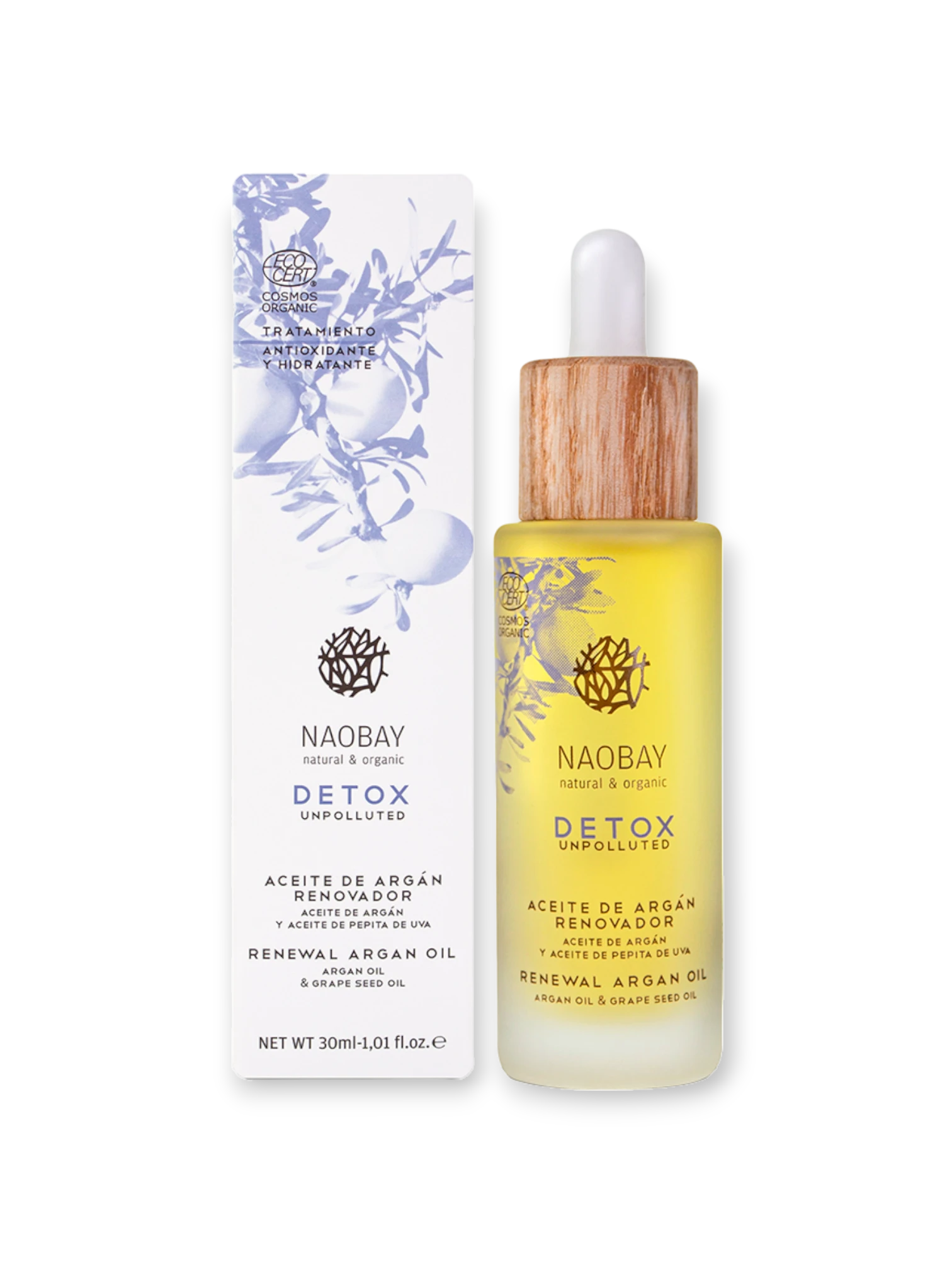 Naobay DETOX регенериращо масло с арган 30 мл