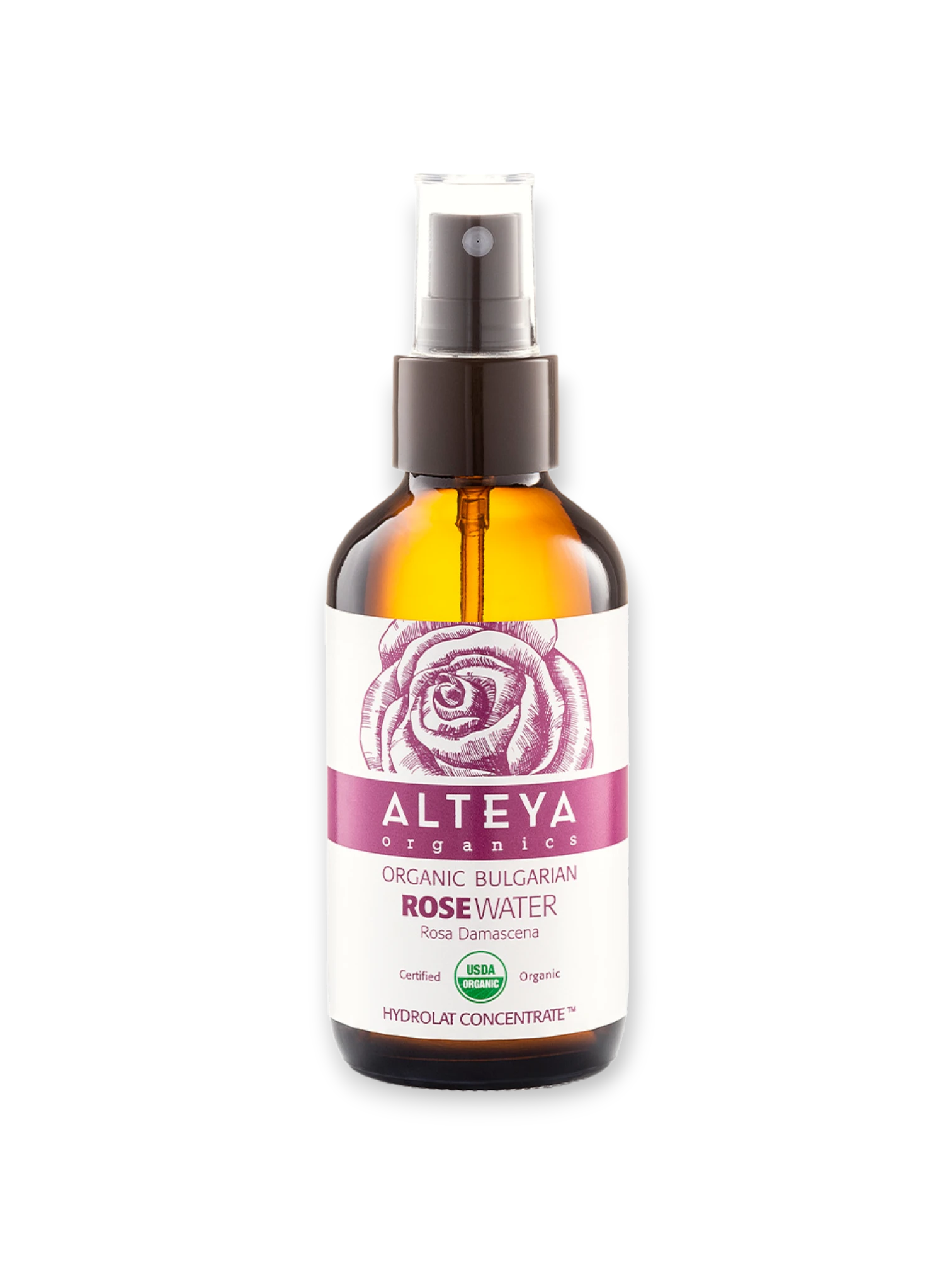 Био Розова вода кафяво стъкло Alteya Organics