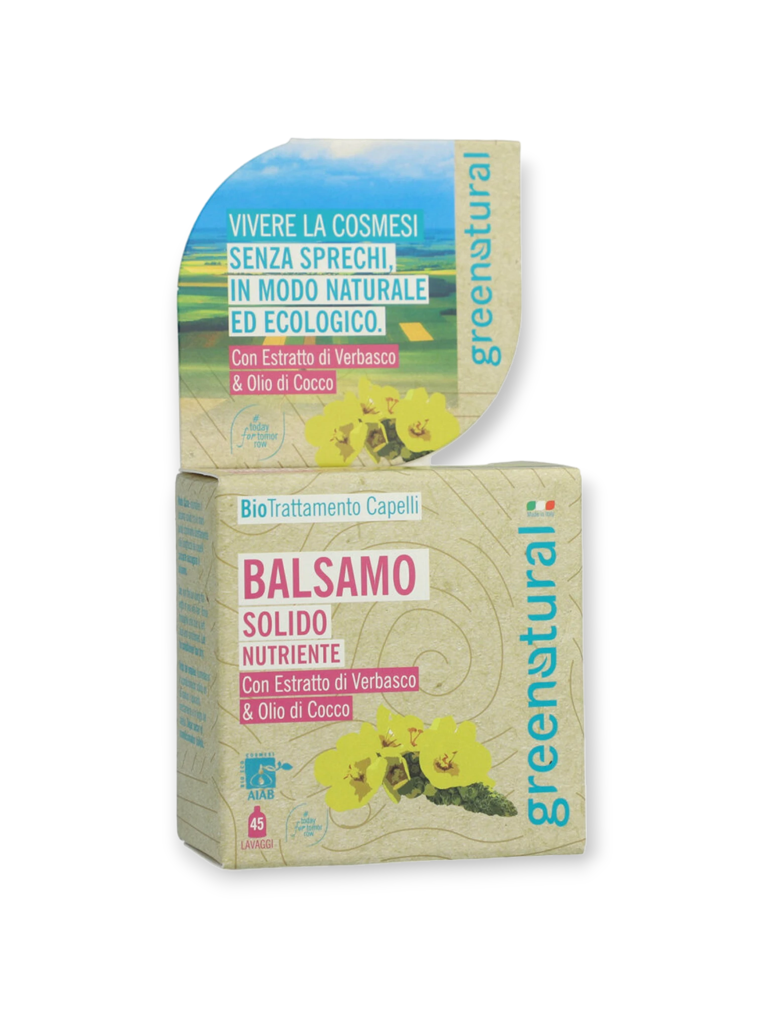 Твърд балсам за коса с екстракт от Лопен, 40 г Greenatural