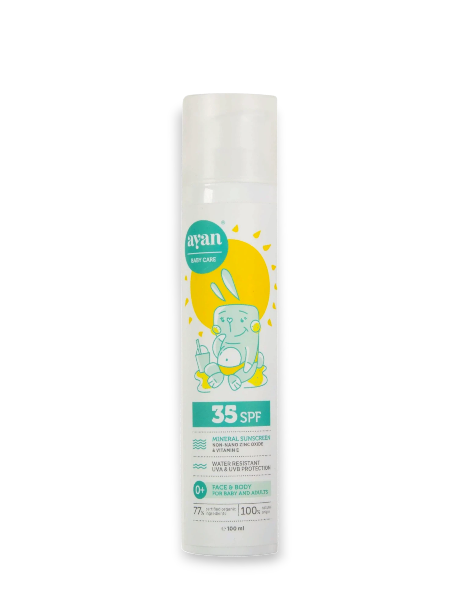 AYAN Минерална слънцезащита SPF 35, 100 мл