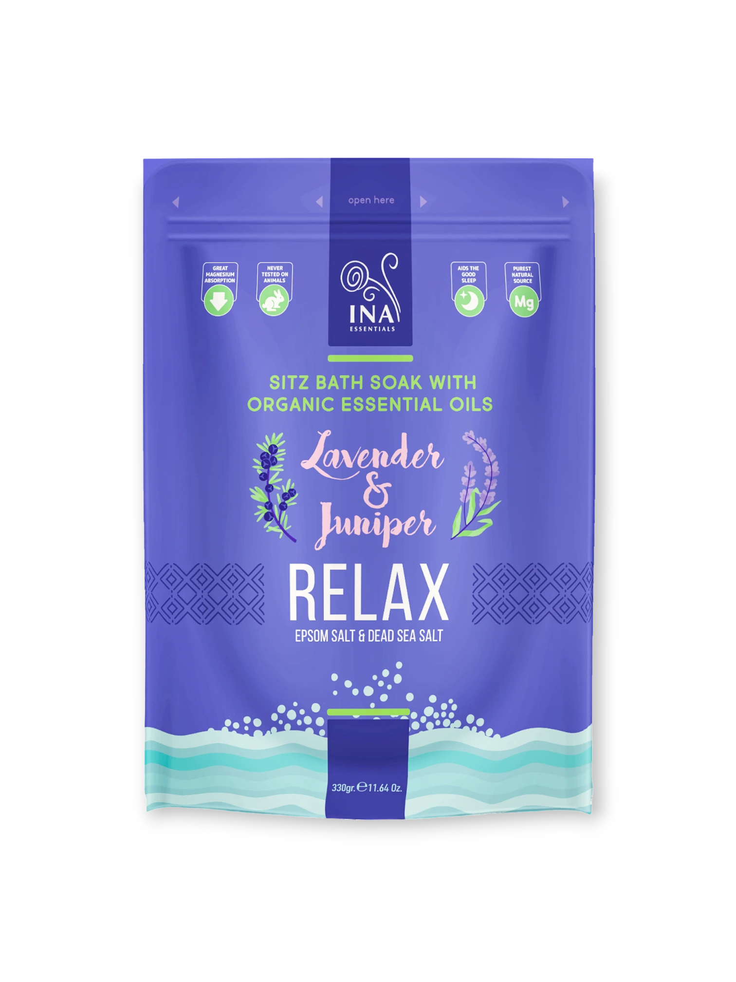 Relax Соли за вана InaEssentials с Лавандула и Хвойна за Хармония и спокойствие