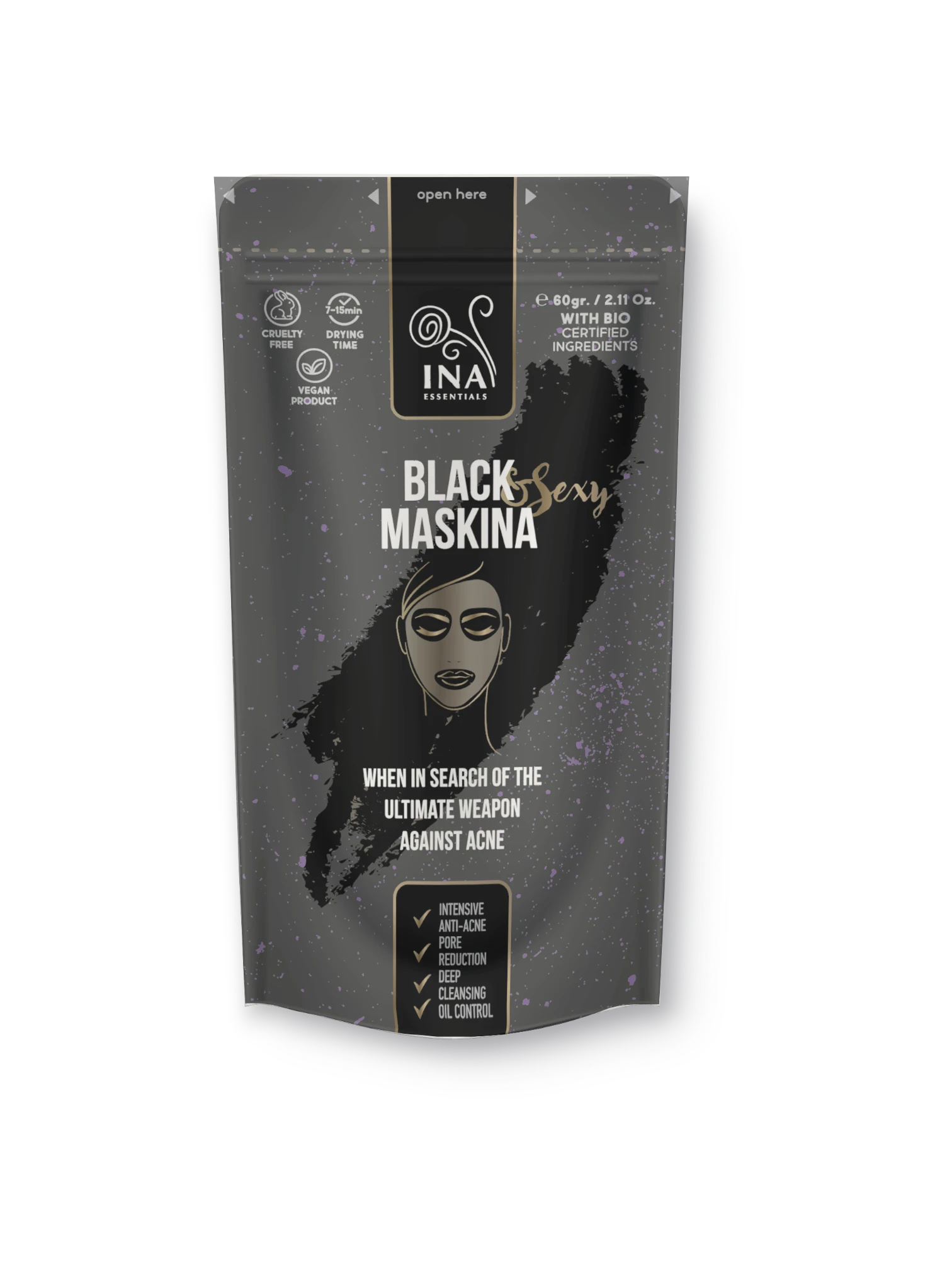 Маска за лице Черна Maskina InaEssentials