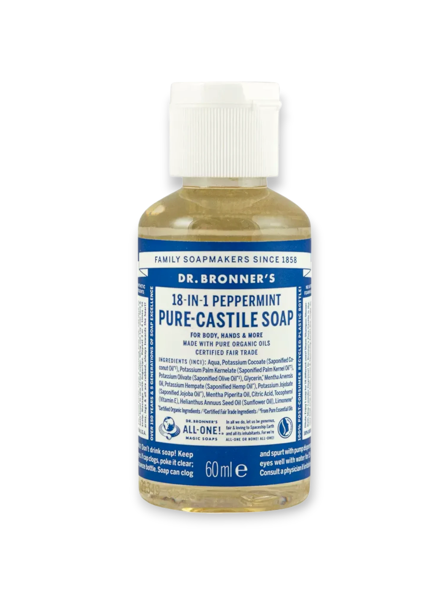 Кастилски сапун Мента - 60/236/475 мл Dr.Bronner`s