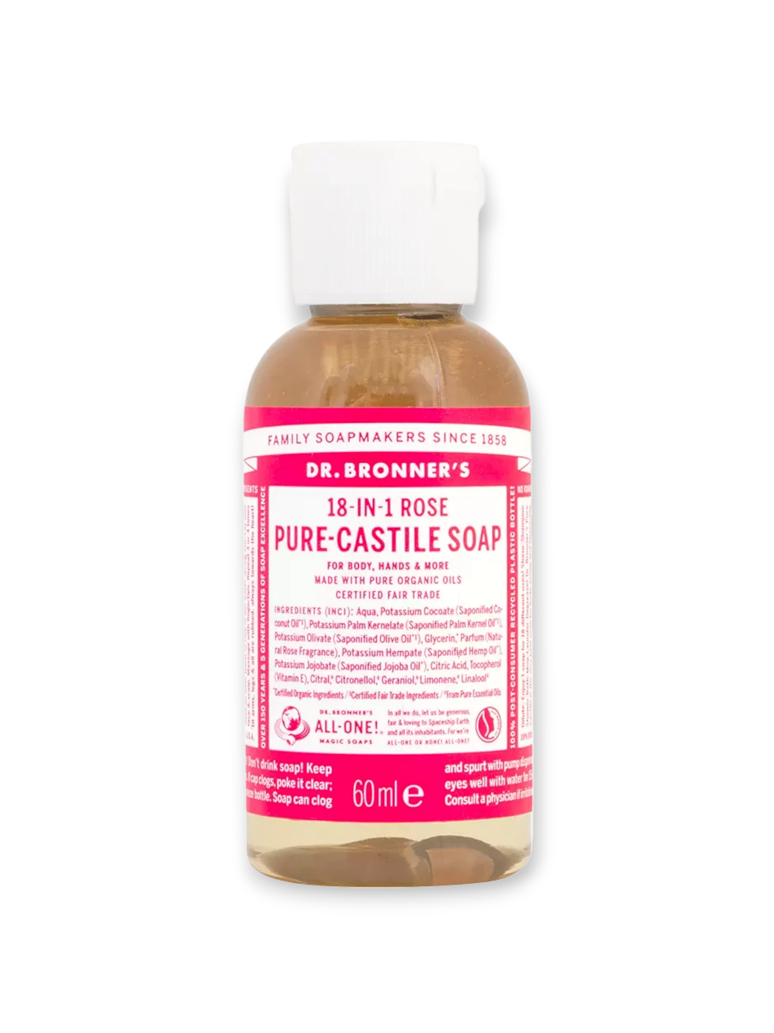 Кастилски сапун - Роза 60/236/475 мл Dr.Bronner`s