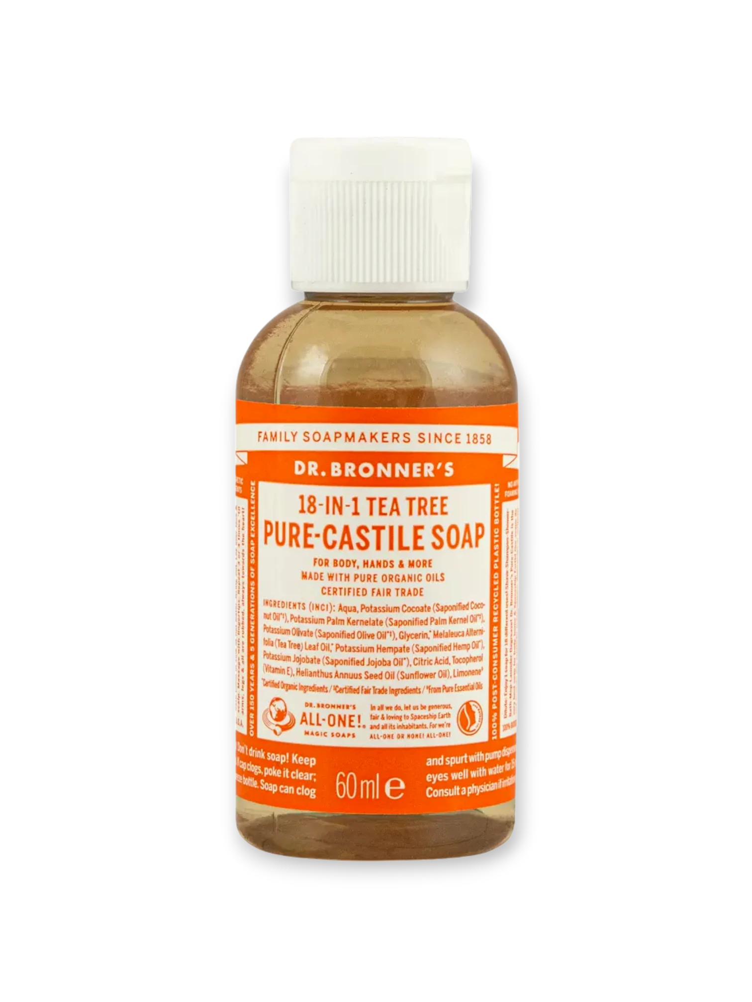 Кастилски сапун - Чаено дърво 60/240 мл Dr.Bronner`s