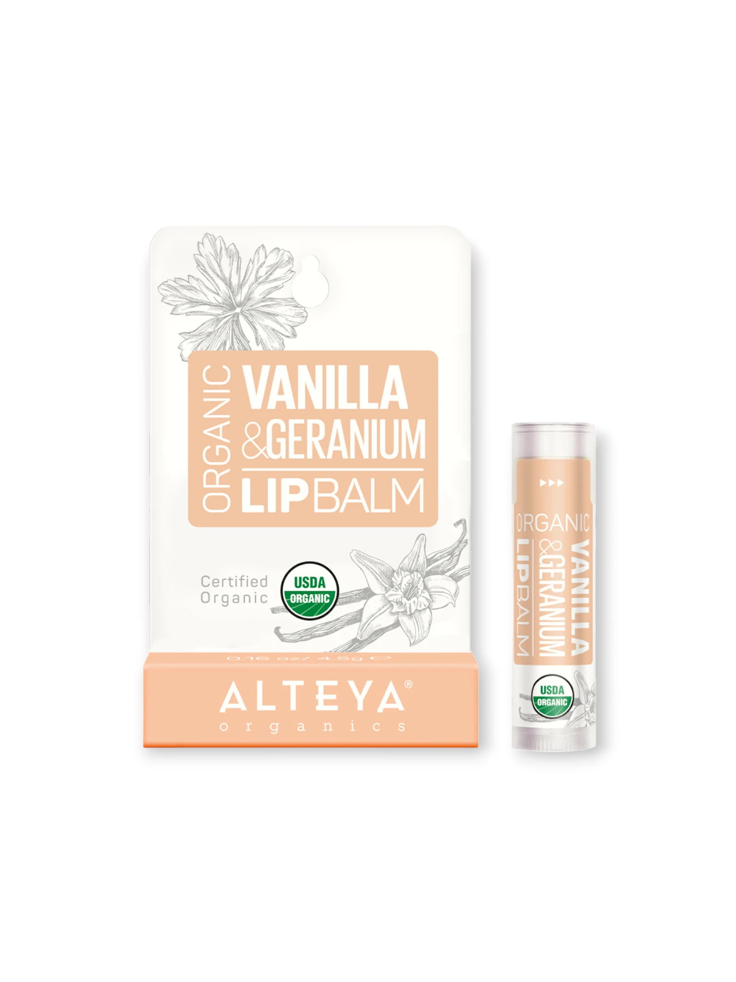 Био балсам за устни Ванилия и Гераниум 5 г Alteya Organics