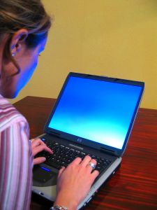Writing Blogger Hard At Work