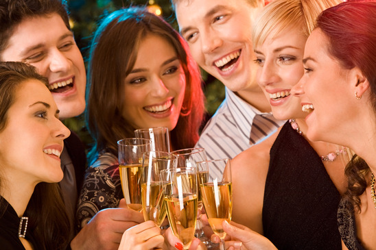 Party - group with champagne