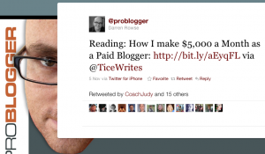 screenshot of problogger twitter