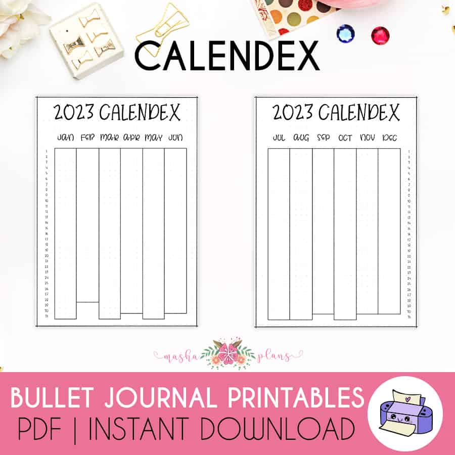 2023 Bullet Journal Future Log Bundle | Masha Plans