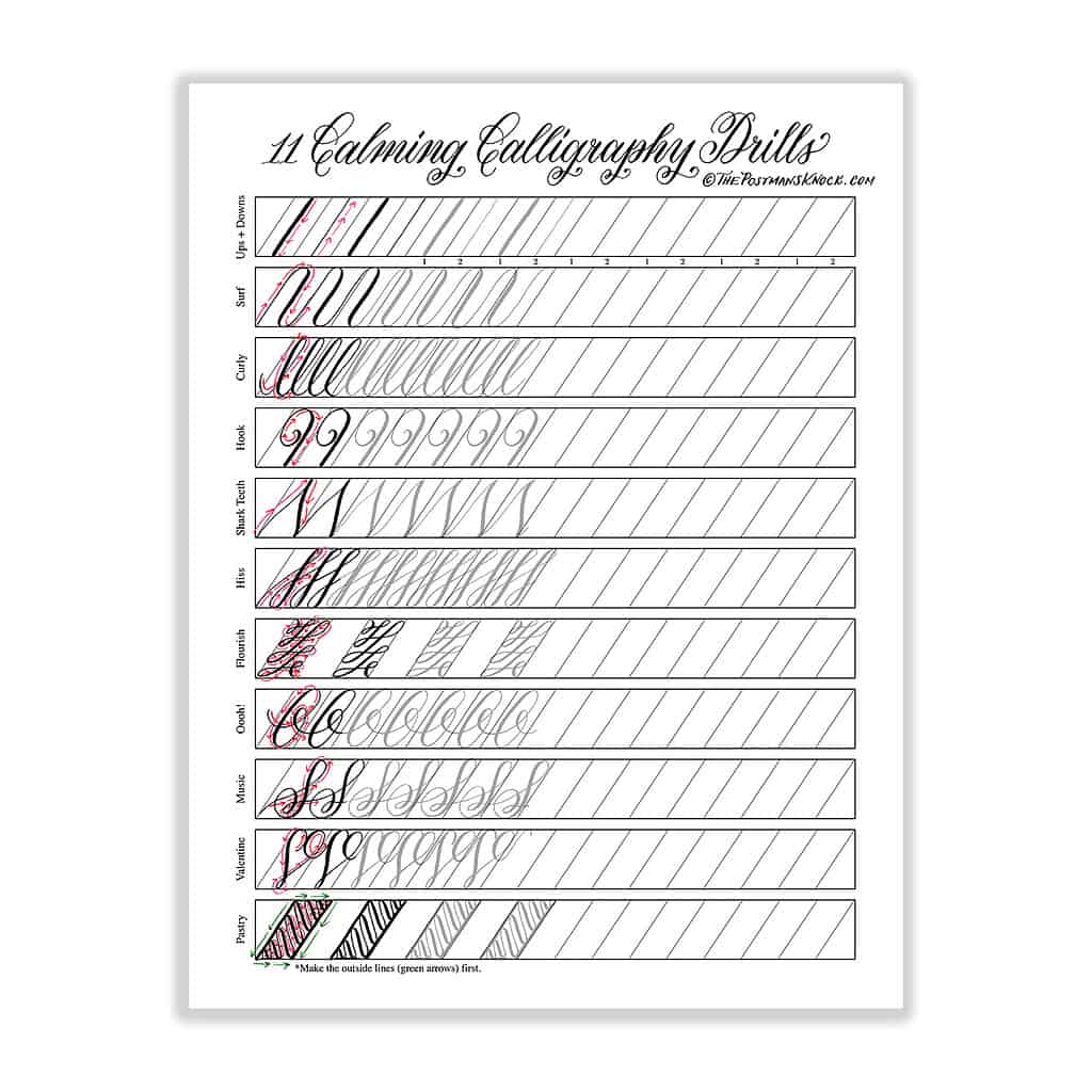 Free Printable Calligraphy Worksheets For Beginners Masha Plans