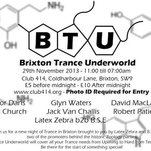 Matt Church at Brixton Trance Underground, Club 414, 29th November 2013