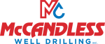 Logo for McCandless Well Drilling and Services Inc. shows focus on water well drilling and treatment services.