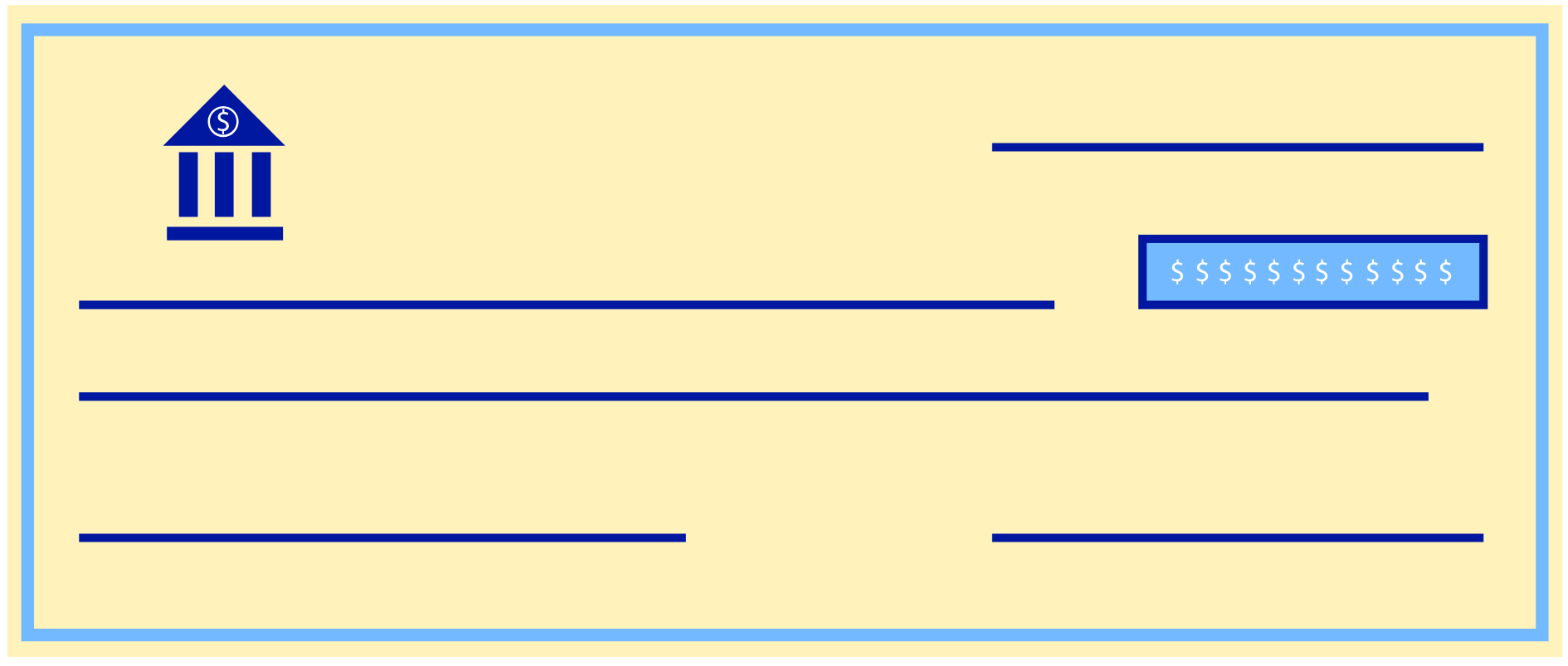 A yellow check with blue edges for payments from McCandless Well Drilling and Services Inc.