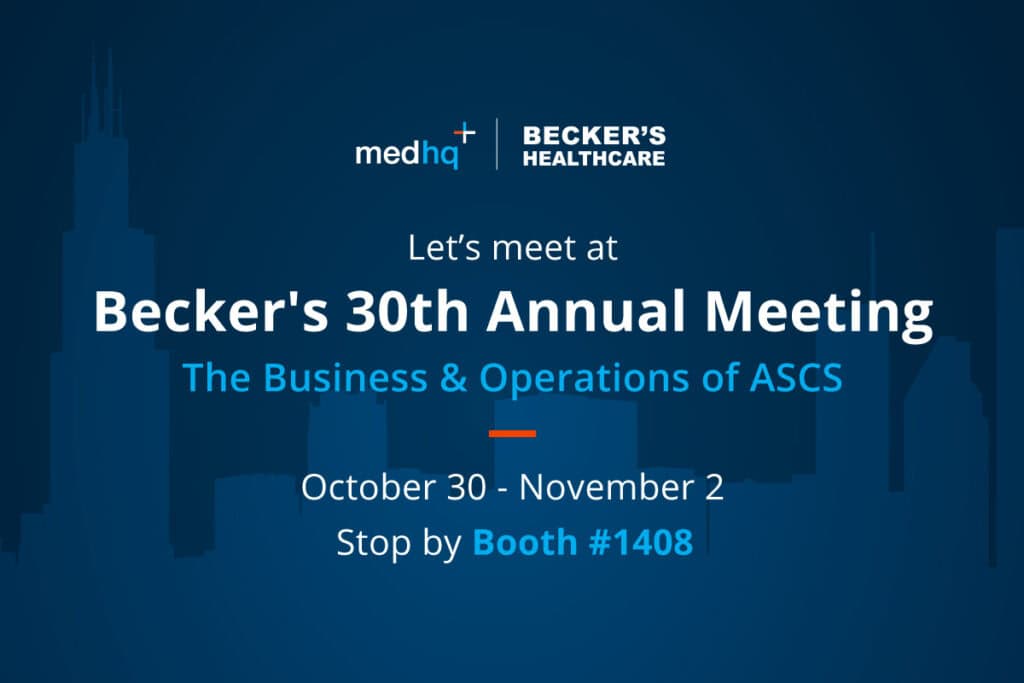 Let's meet at Becker's 30th Annual Meeting. The Business and Operations of ASCS