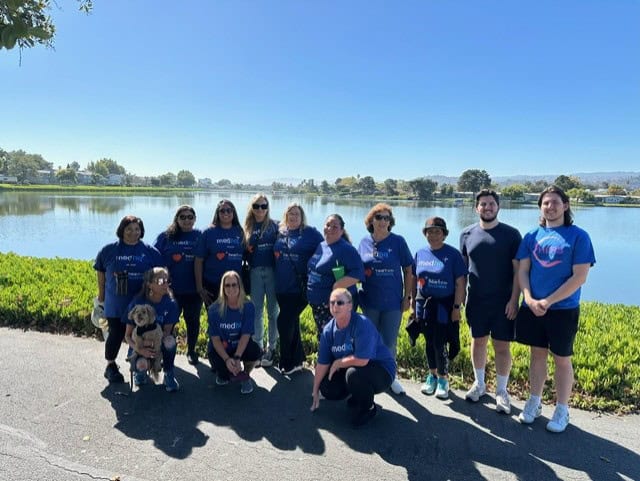 The MedHQ team posing by the lake