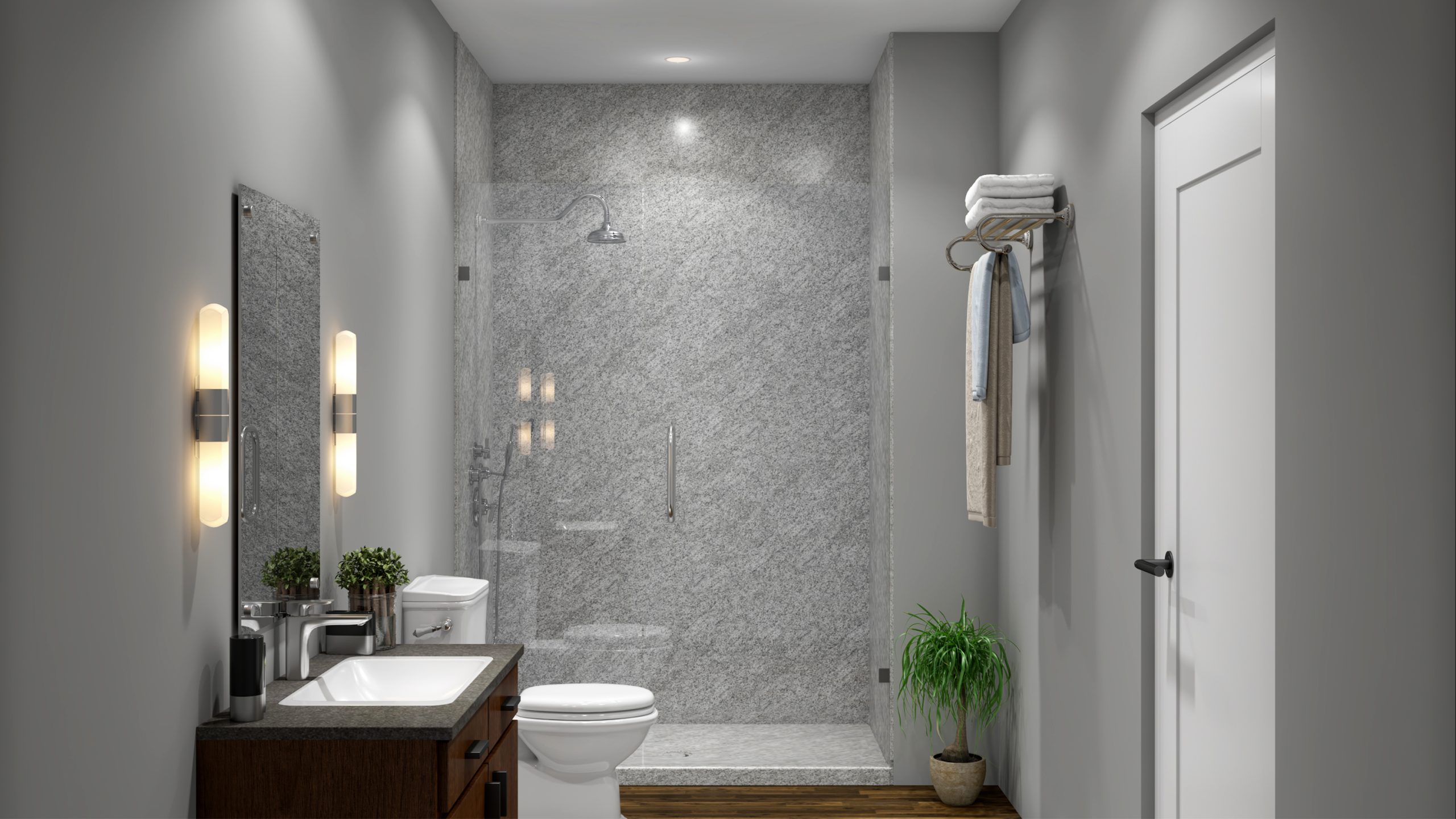 A comfortable, updated bathroom by Mid State Baths that looks clean, relaxing, and perfect for unwinding at home.