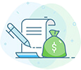 A contract is being signed to buy or pay for a walk-in tub, bathtub, or shower from Mid State Baths.
