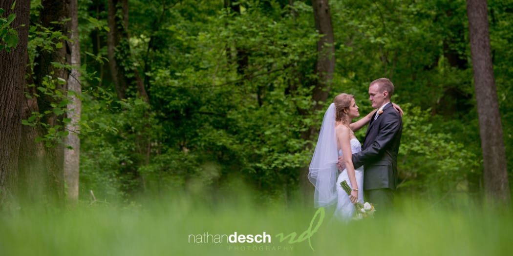 spring wedding at barn at overlooking