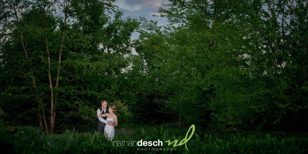 spring wedding at barn at overlooking