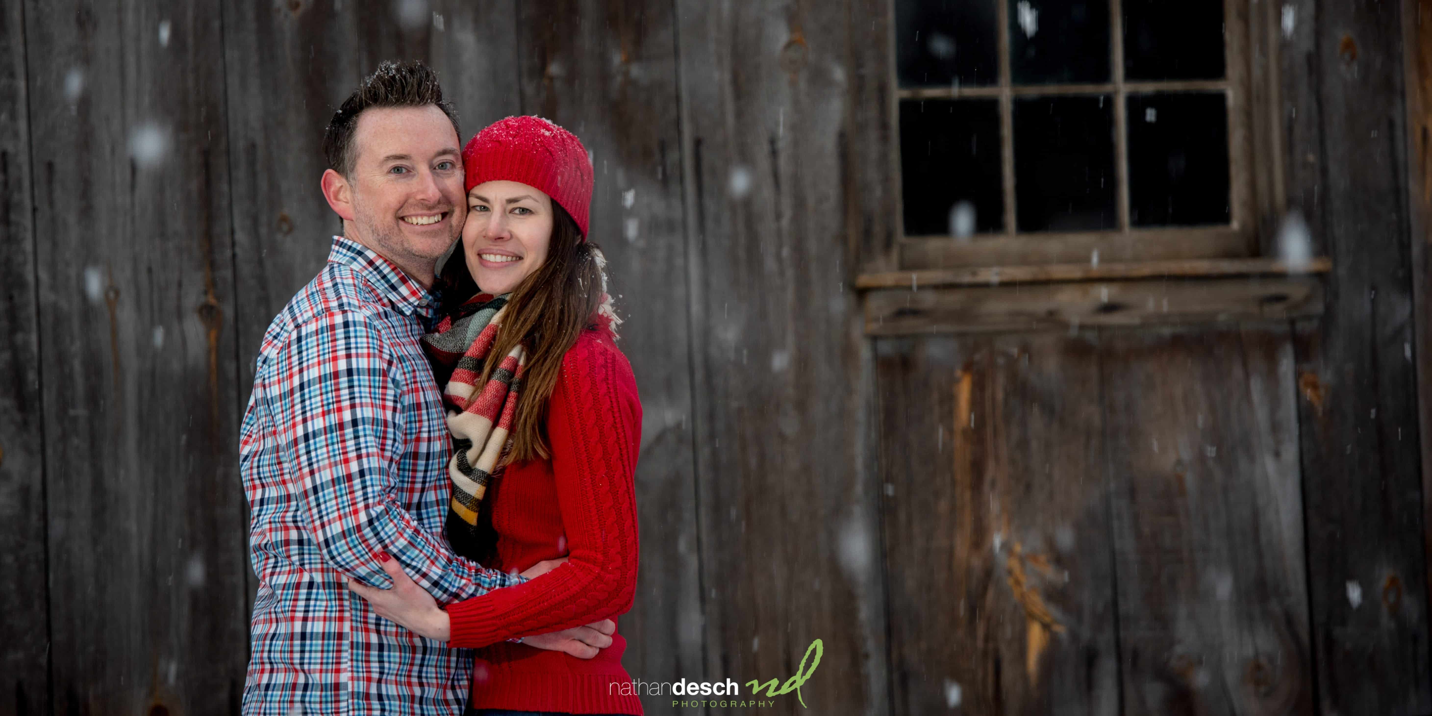 Rustic winter engagement session