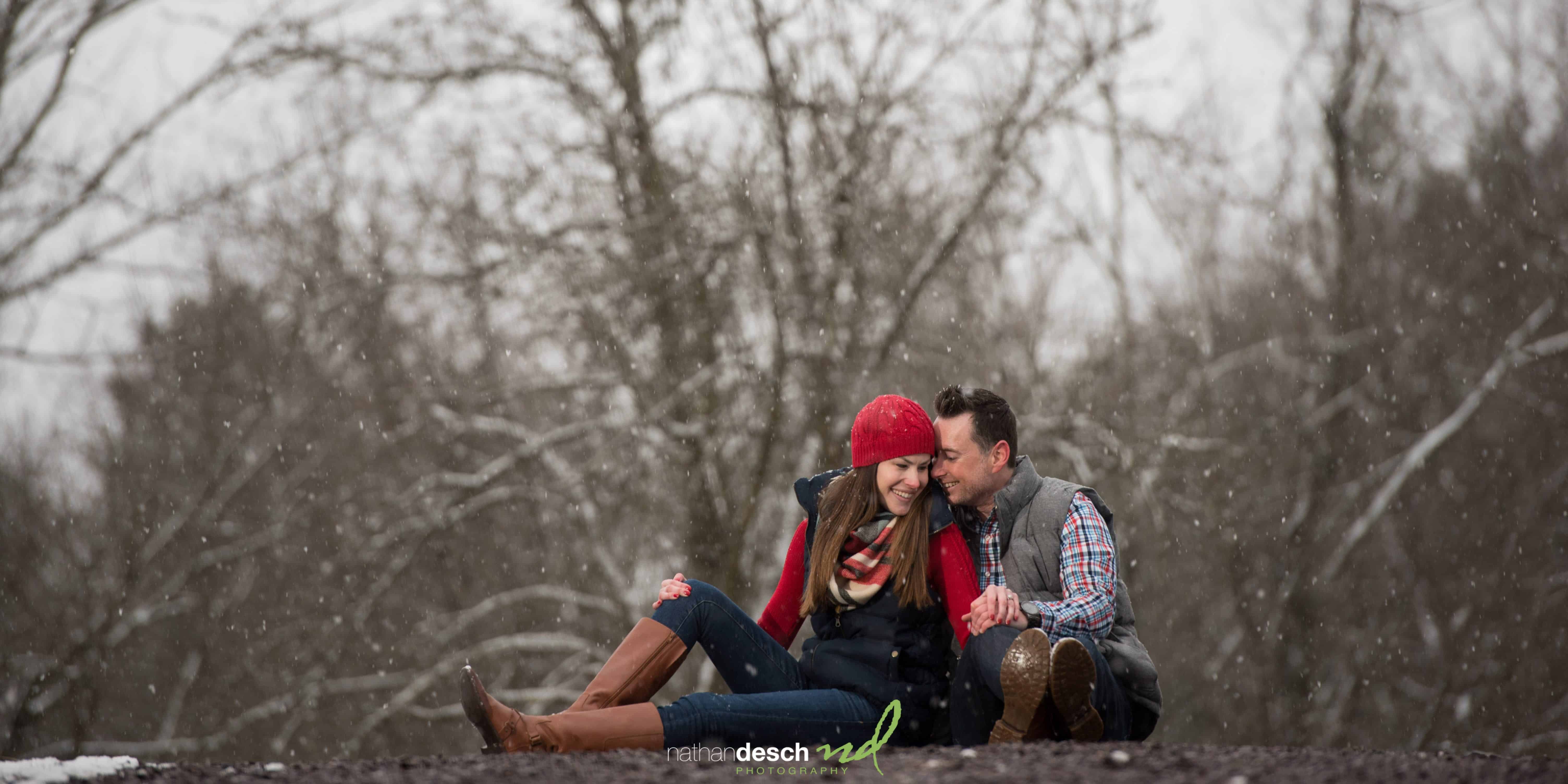 Engagement session in snow