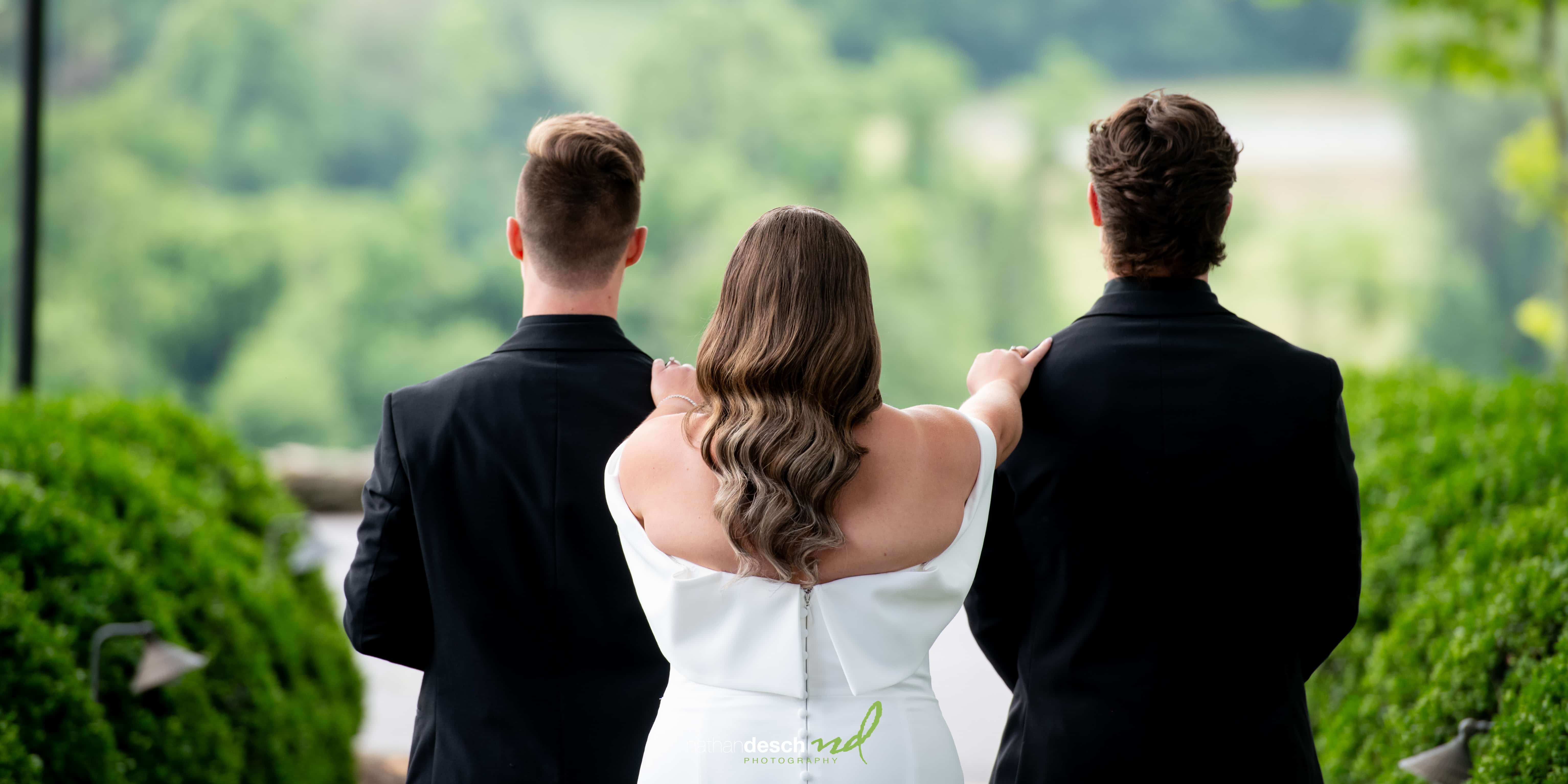 first look with bride's brothers