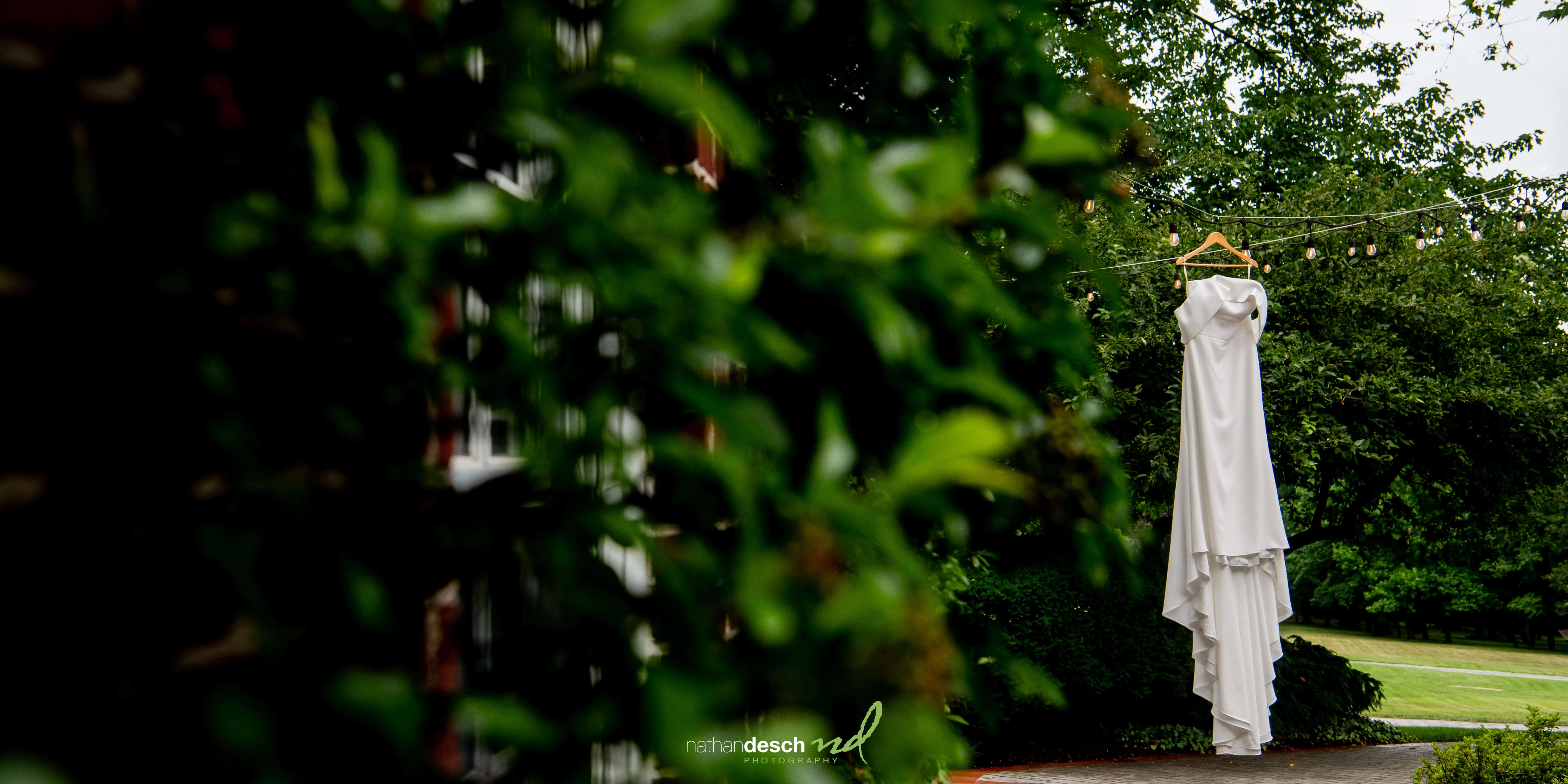 Wedding dress at Drumore Estate
