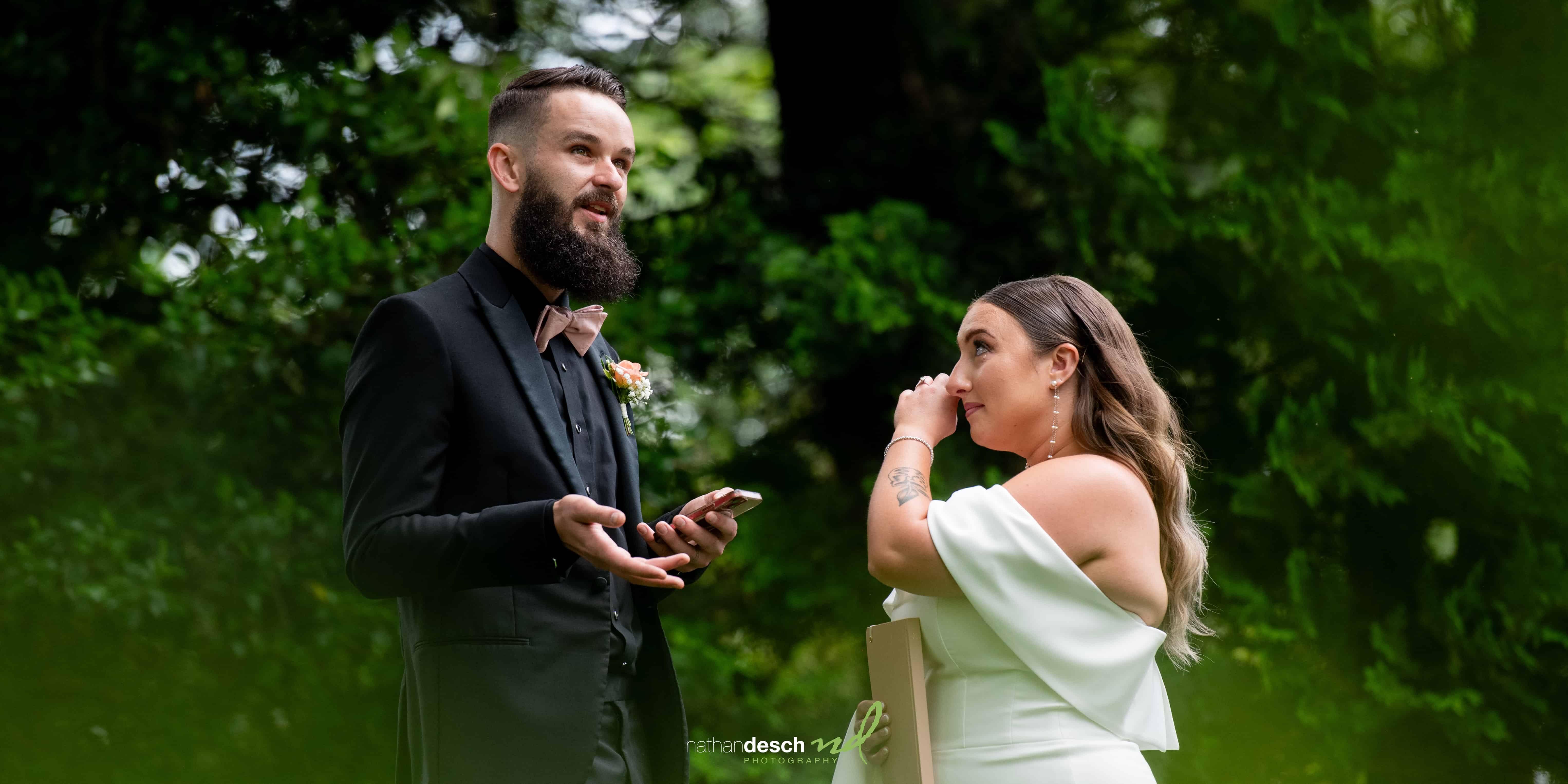 private vows with bride and groom