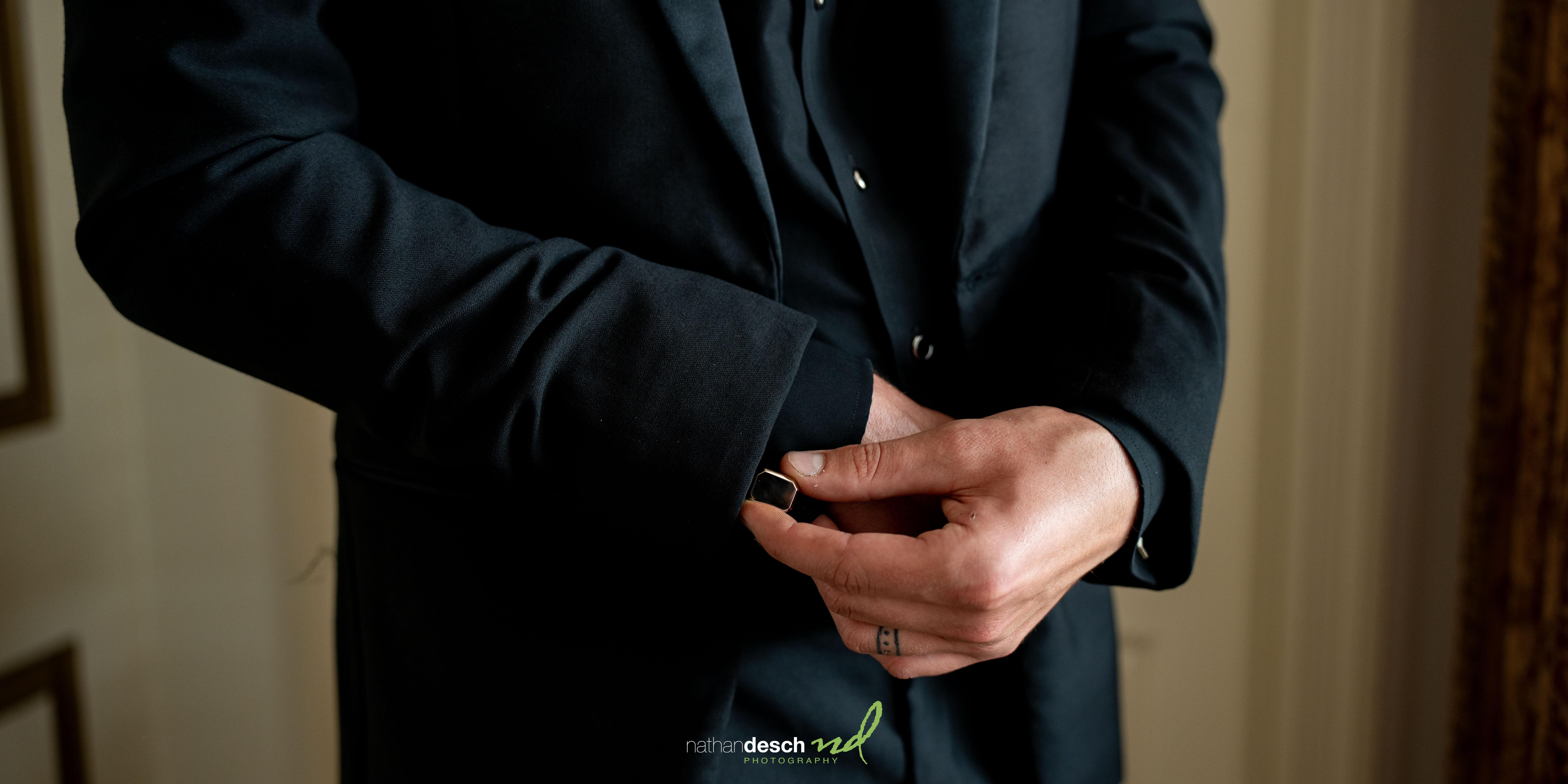 groom with cufflinks