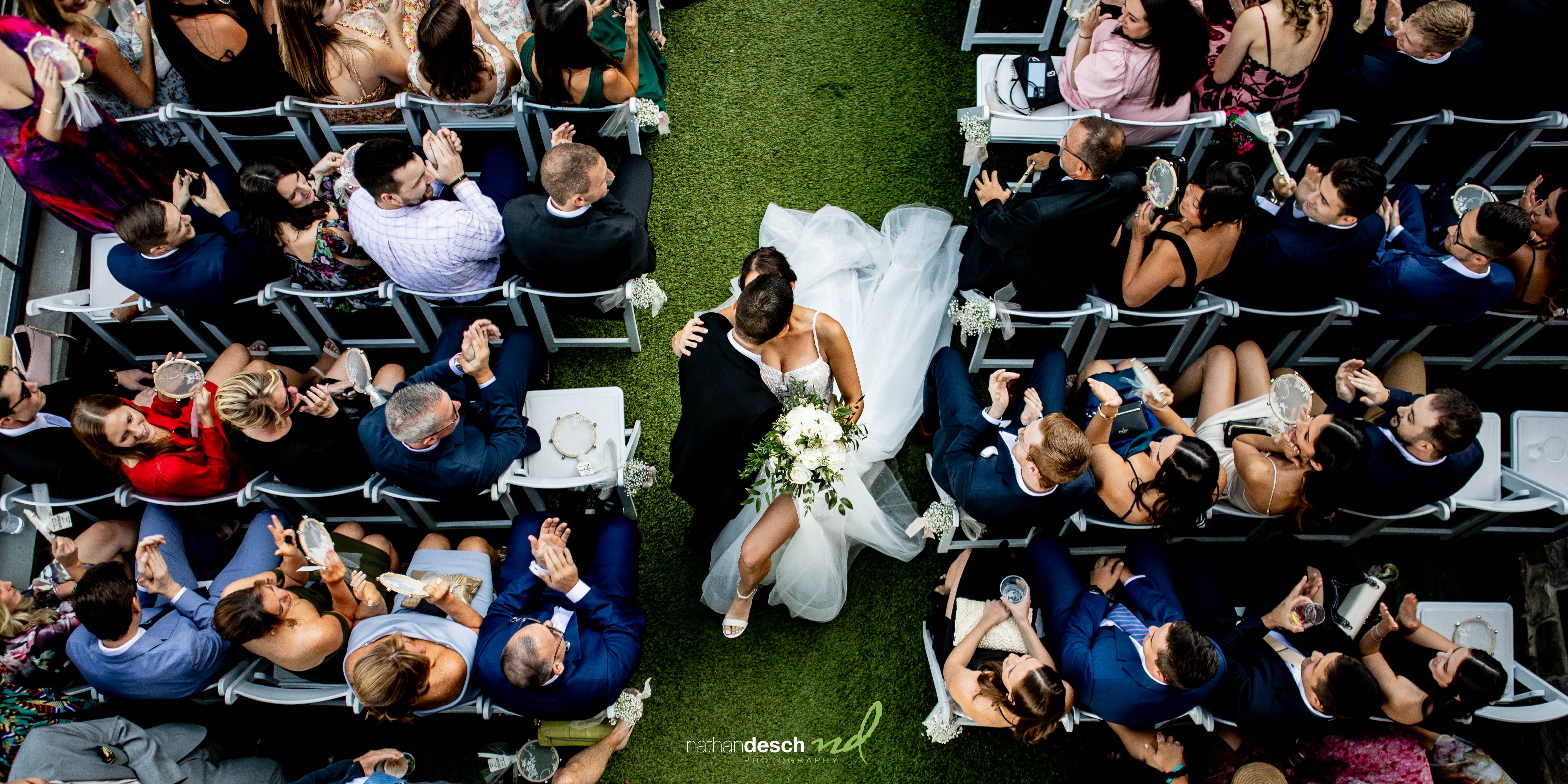 recessional at wedding at river house at odettes