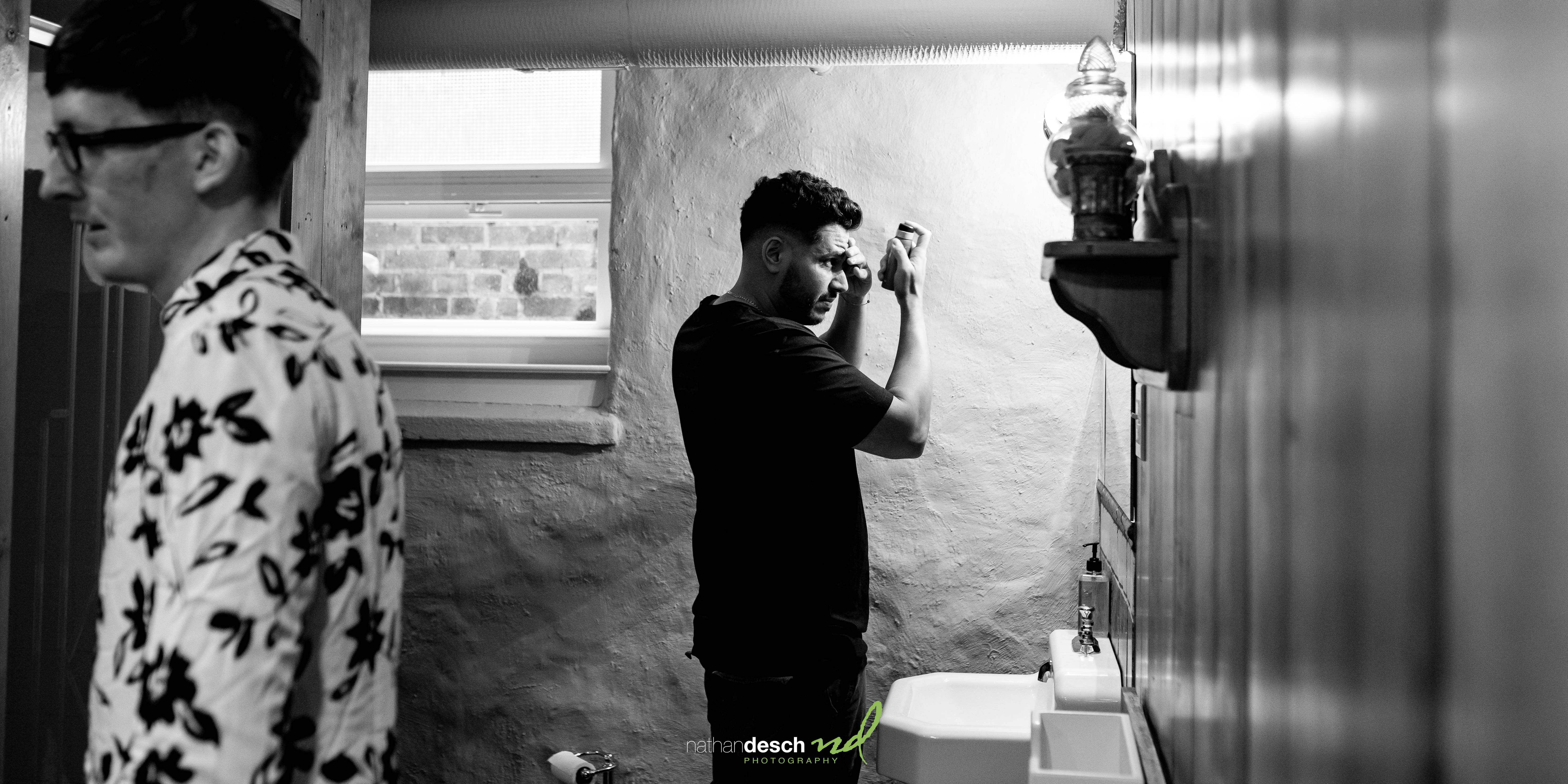 groom getting ready at Drumore Estate