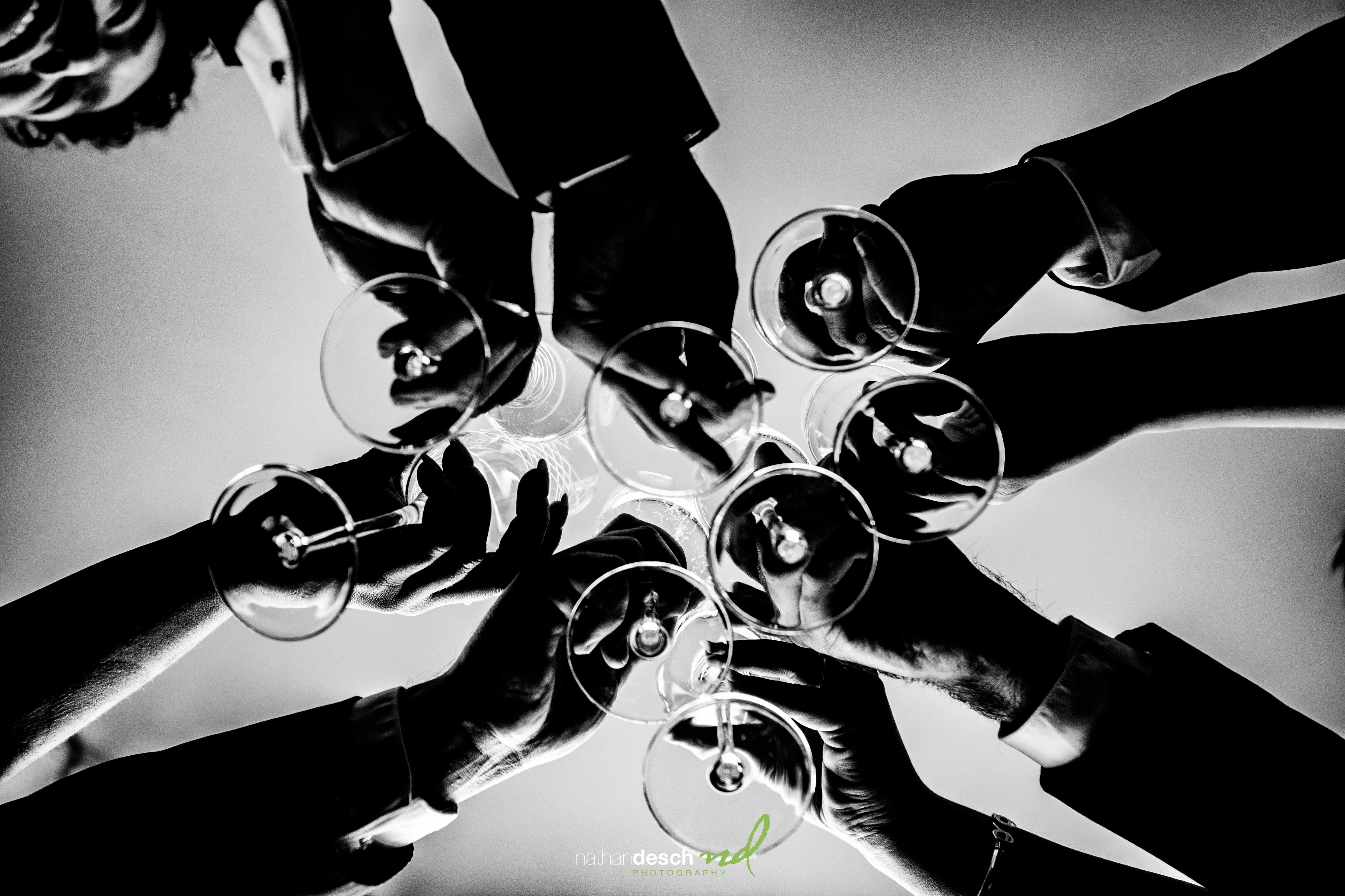 wedding party toasting