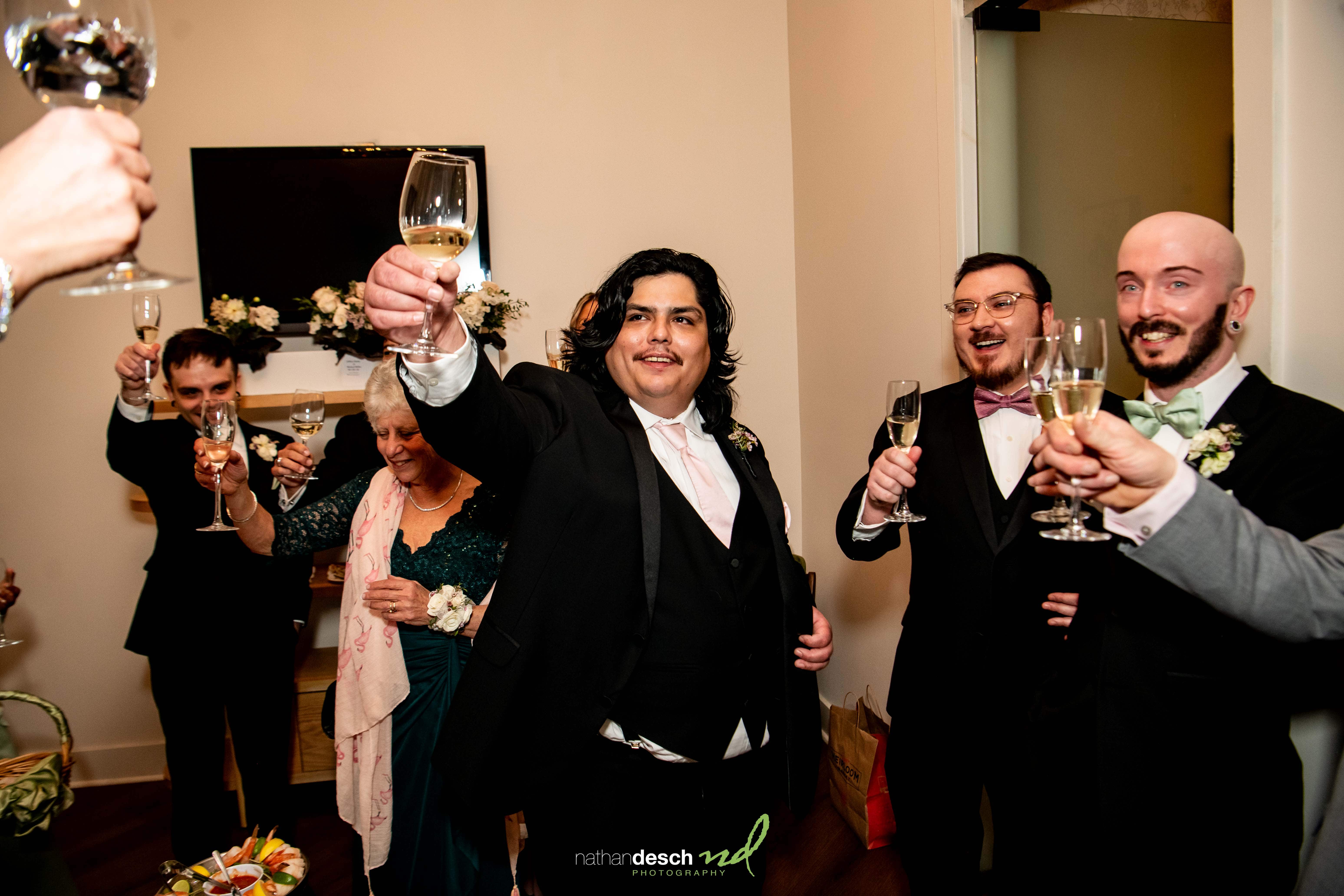 brother of groom giving toast