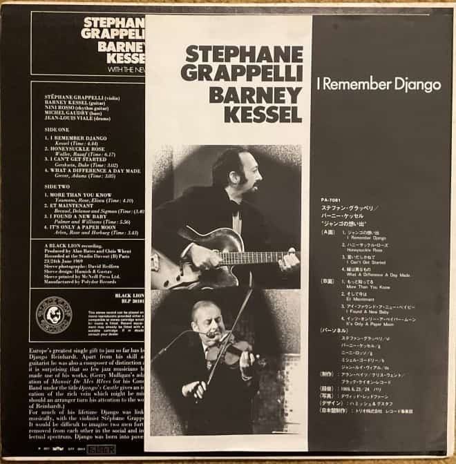 Stéphane Grappelli / Barney Kessel ‎– I Remember Django - imagine 2