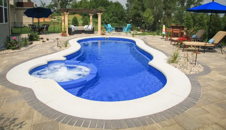 Modern spa and hot tub installation with built-in jets.
