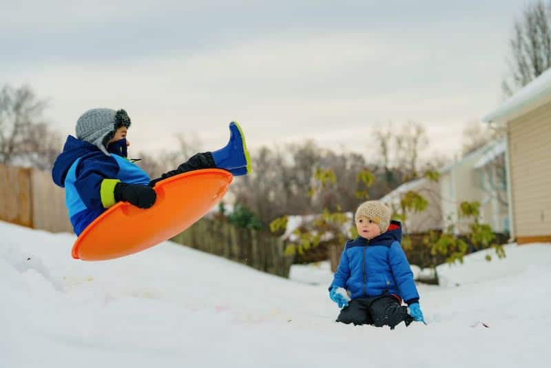 picture of someone sledding