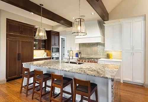 Unique stone countertops featuring intricate veining patterns