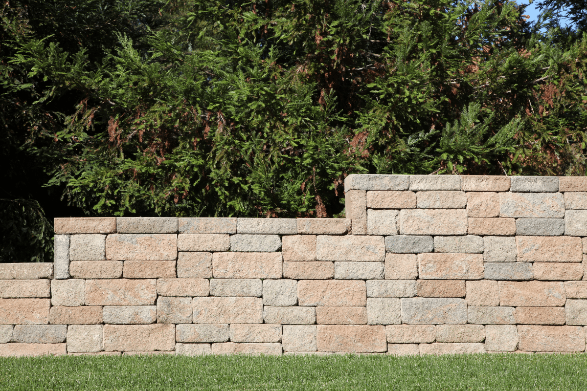Custom-built stone retaining wall for erosion control