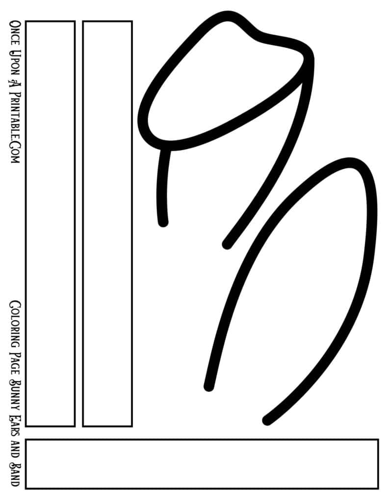Coloring pages bunny ears with headband pieces.