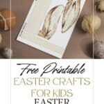 Free printable Easter crafts for kids, Easter bunny ears displayed with Easter eggs.